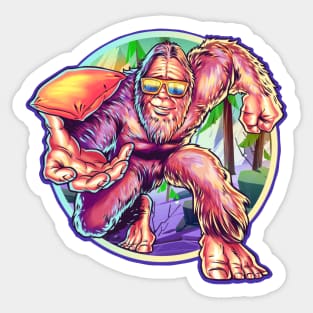 Bigfoot in Woods Sticker